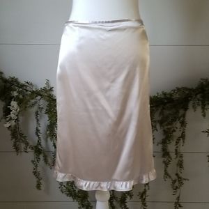 Arden B. Silver Satin Back Pleated Holiday Skirt